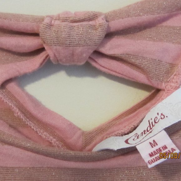 Candies Metallic stripped bow tie back top - Picture 3 of 3